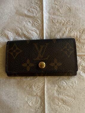 ✨Auth LOUIS VUITTON Monogram Canvas Multicles 4 Key Holder Case Brown Vintage